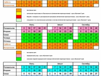 График проведения занятий в III квартале 2017 года